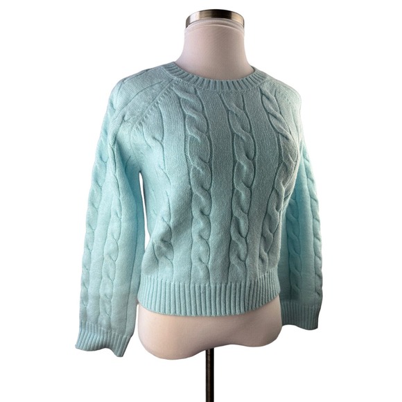 Anthropologie Callahan Betsy Cable Knit Sweater Ice Blue Size Medium - Picture 10 of 11